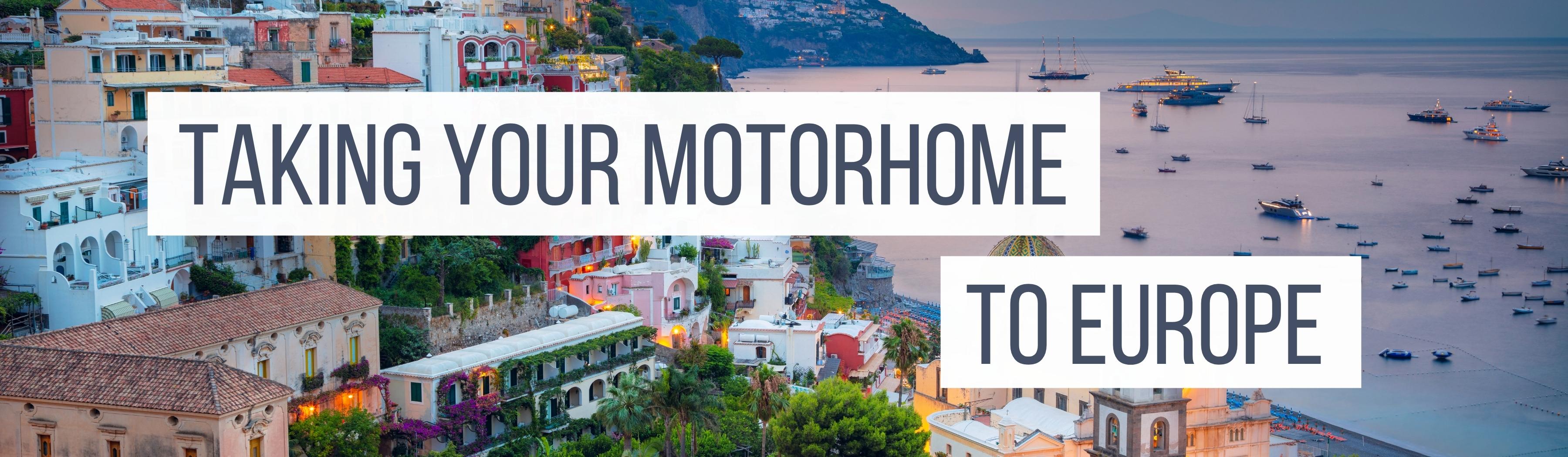 A view of pretty buildings overlooking the sea in a European country. Taking your motorhome to Europe by Webbs.