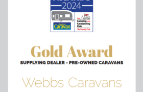 Webbs Caravans received a Gold Award for Customer Satisfaction as a supplying dealer of pre-owned caravans.